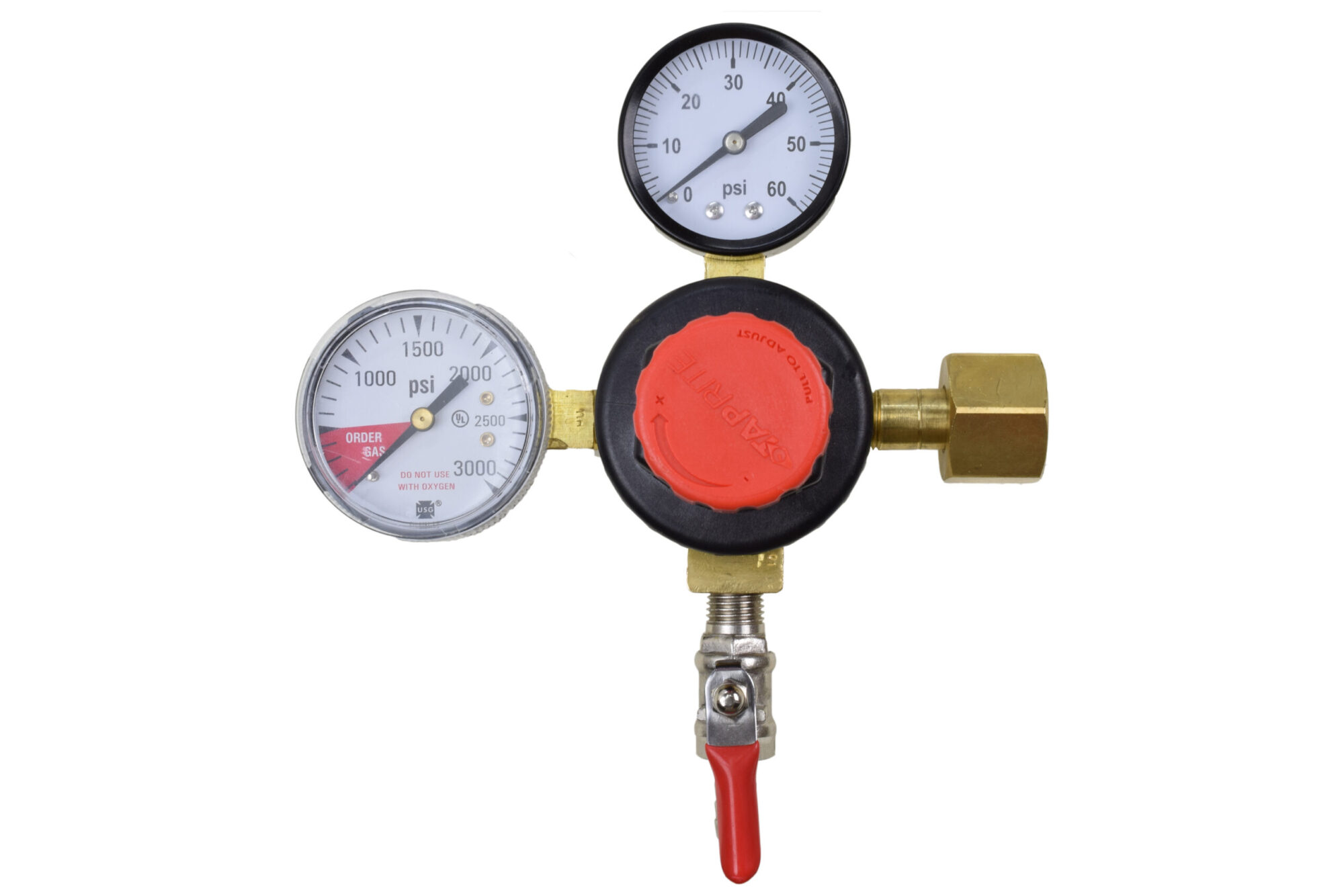 710T CO2 Regulator with Double Gauge and Check-Valve Air Cock
