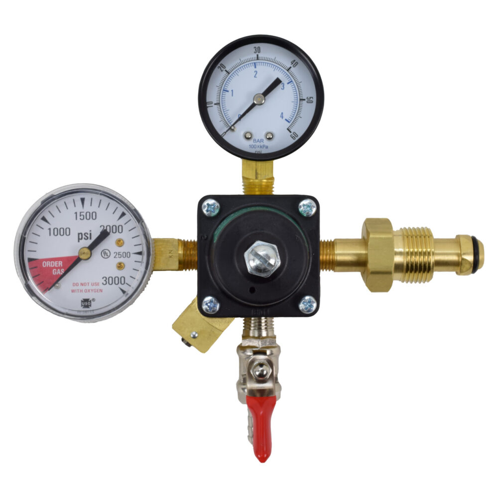 712CN Nitrogen Regulator with Two Gauges and Check Valve Air Cock - 5/16"