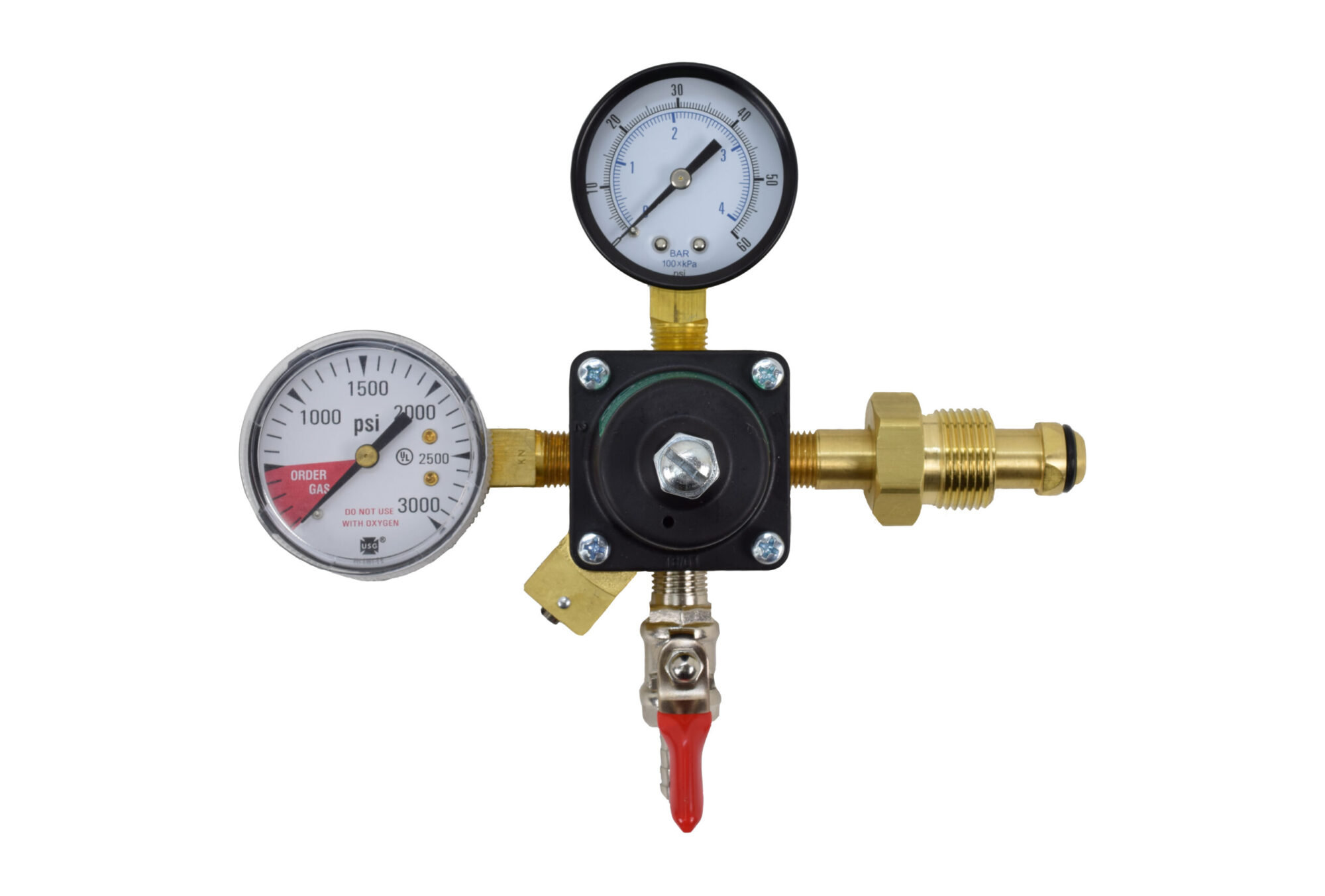 712CN Nitrogen Regulator with Two Gauges and Check Valve Air Cock - 5/16"