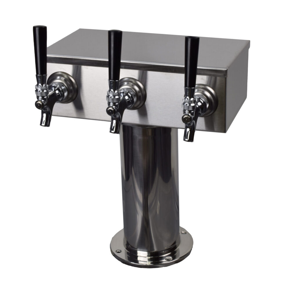 733R-4 Three Faucet T Tower with 4" Round Base