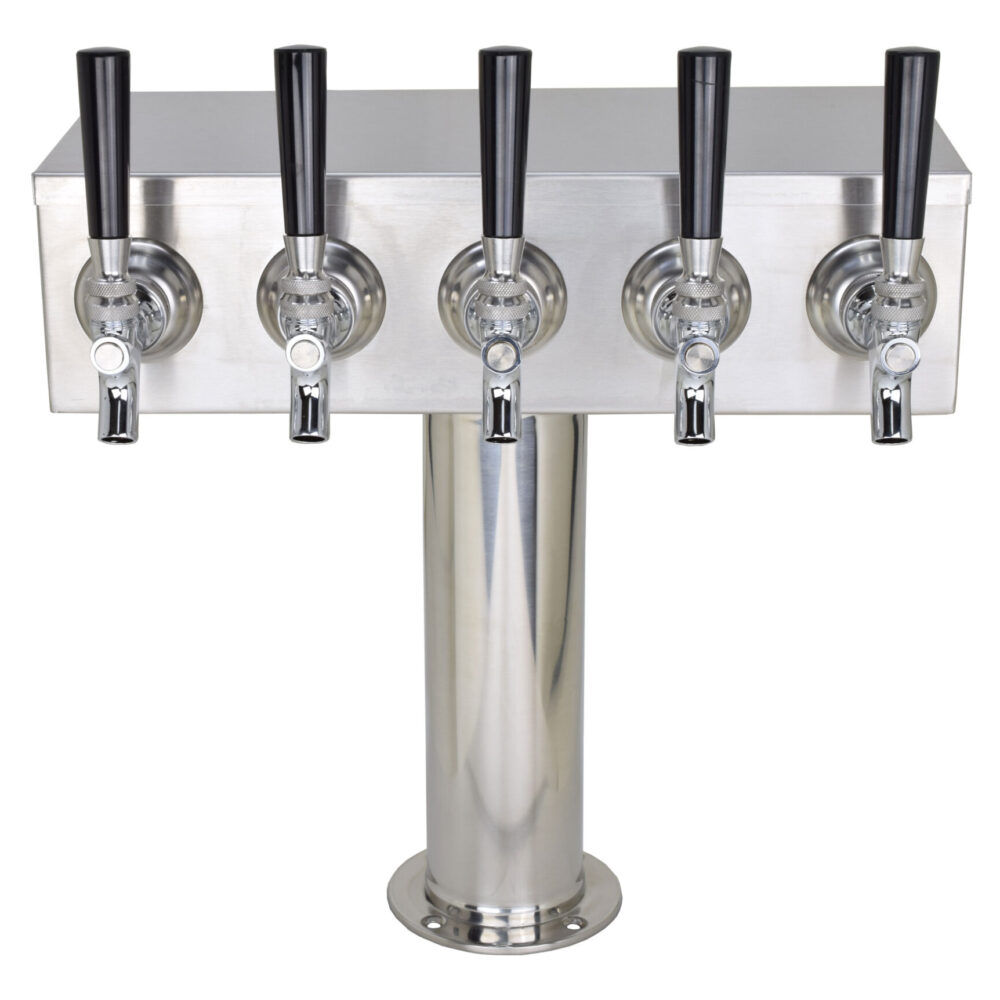 735RG Five Faucet T Tower with 3" Round Base - Glycol Ready