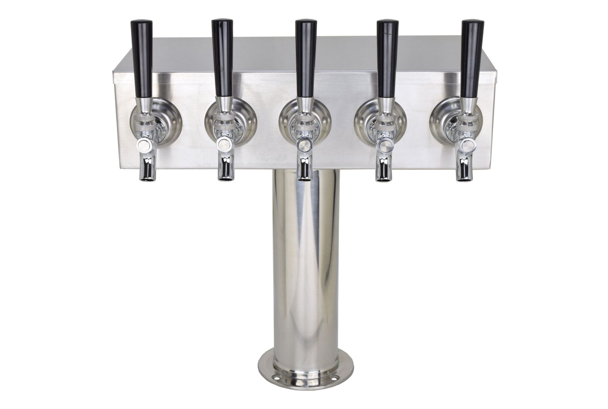 735RG Five Faucet T Tower with 3" Round Base - Glycol Ready