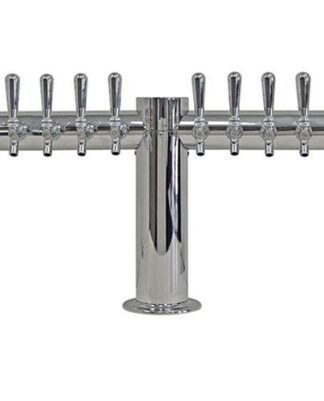 832SG-10 Ten Faucet Stainless Steel T-Tower - Glycol Ready - Made with SS Screw in Shanks