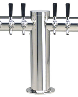832SG-8 Eight Faucet Stainless Steel T-Tower - Glycol Ready - Made with SS Screw in Shanks
