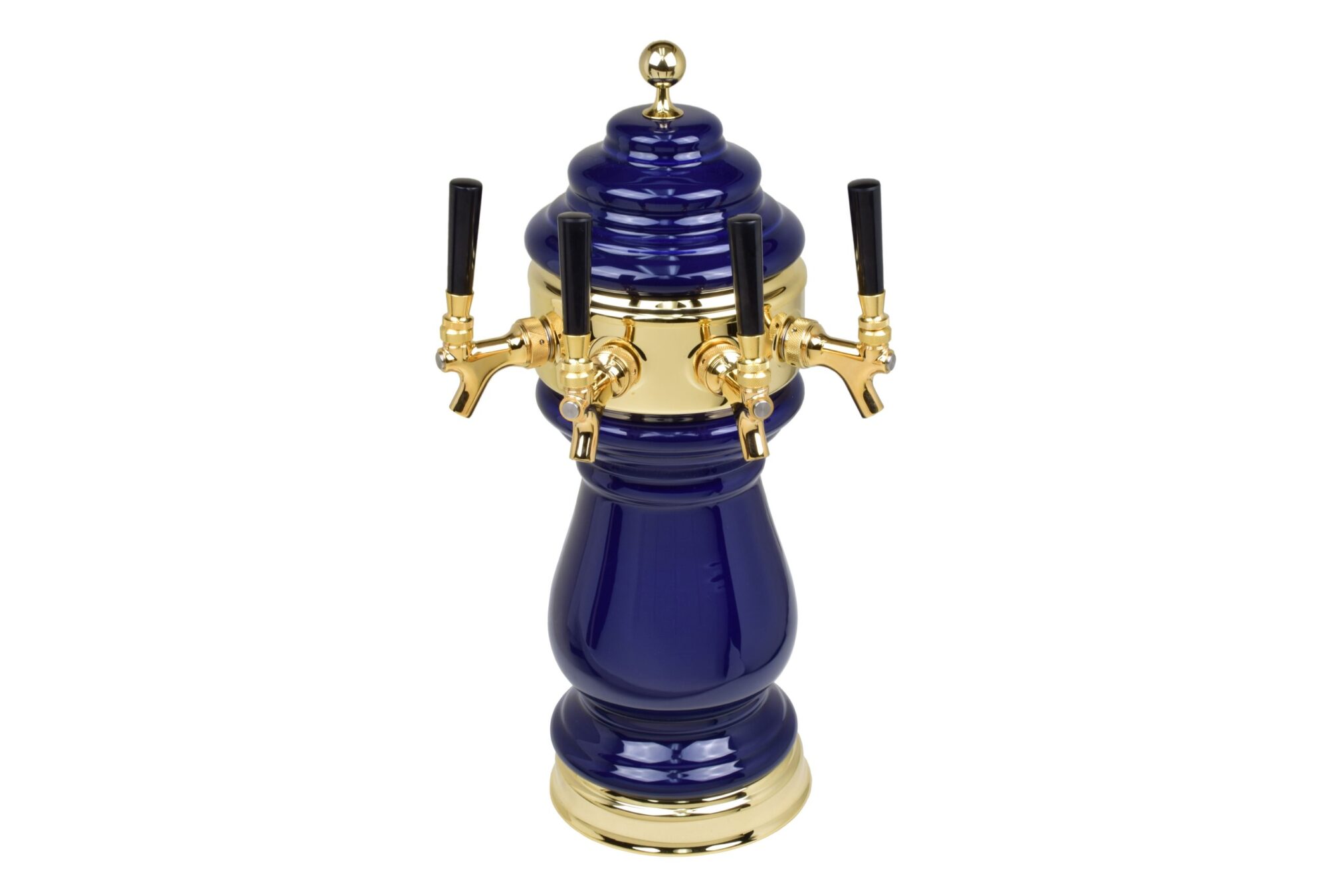 882B-4BL Four Faucet Ceramic Tower with PVD Brass Hardware - Available in 5 Colors - Shown in Cobalt Blue