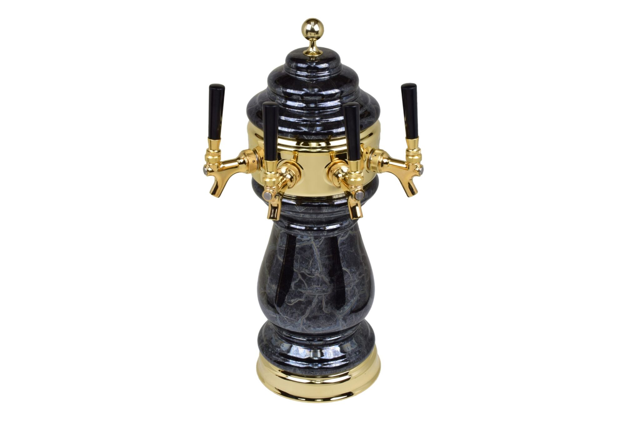 882B-4BM -- Four Faucet Ceramic Tower with PVD Brass Hardware - Available in 5 Colors - Shown in Black Marble