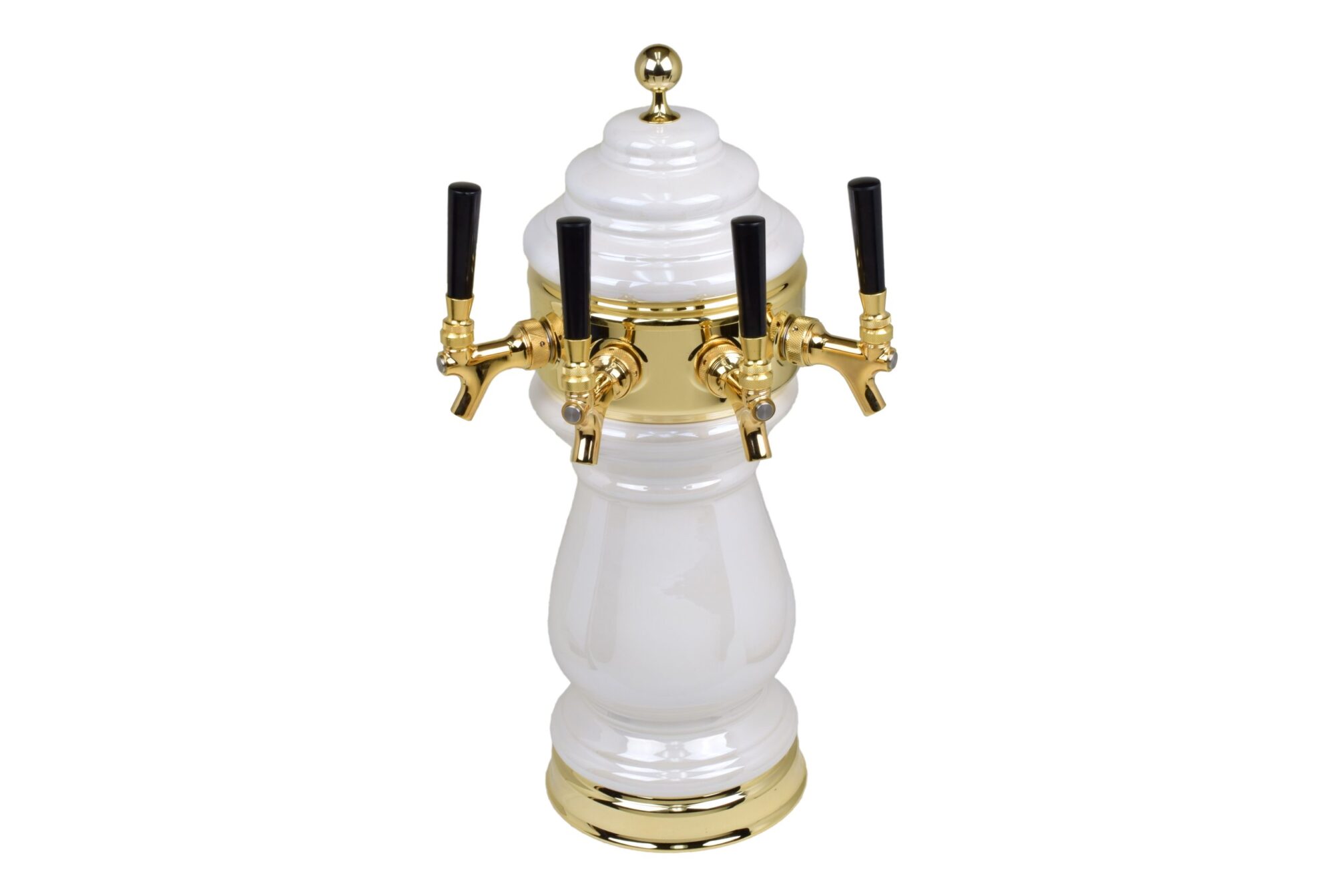 882B-4PW Four Faucet Ceramic Tower with PVD Brass Hardware - Available in 5 Colors - Shown in Pearl White