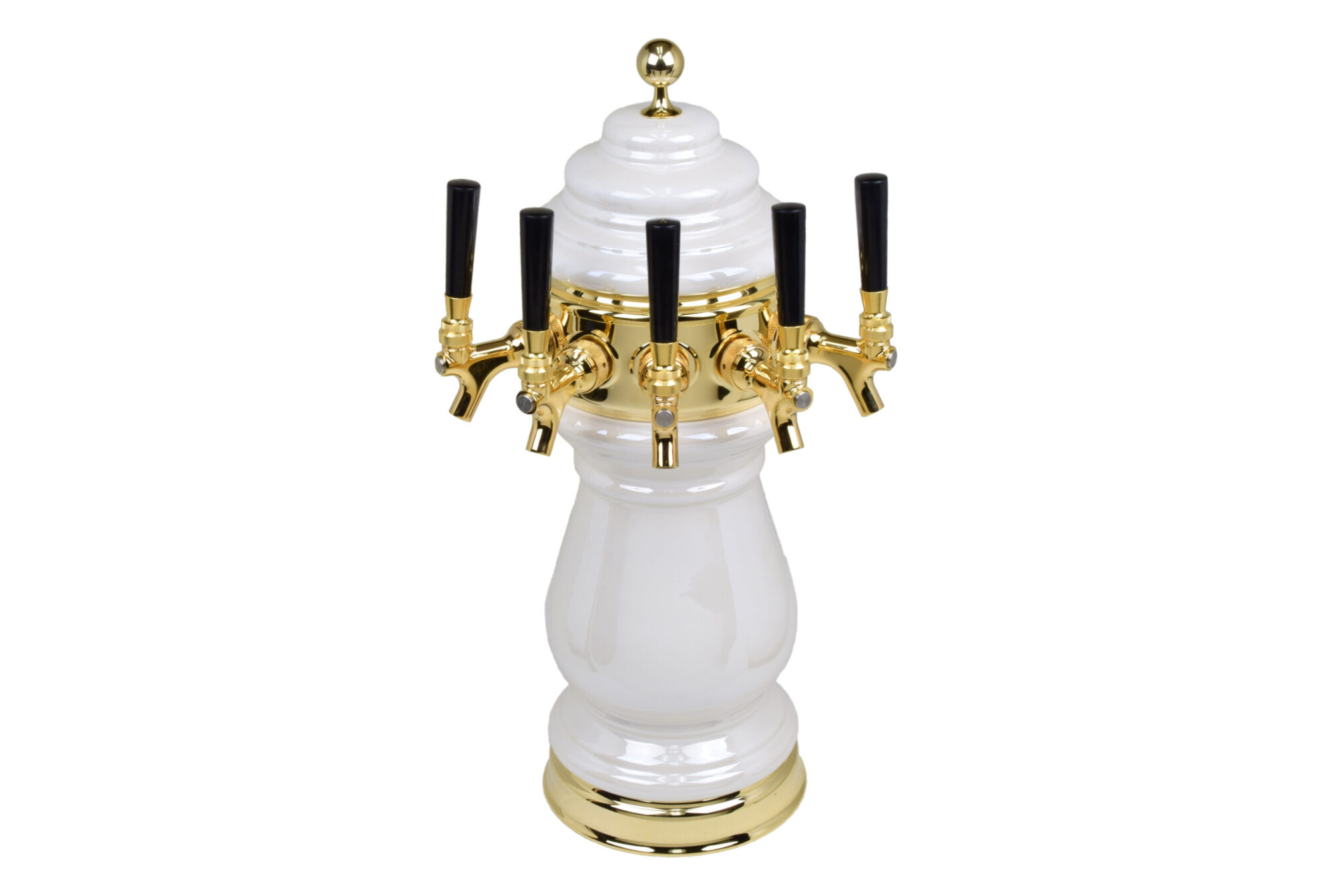 882B-5 Five Faucet Ceramic Tower with PVD Brass Hardware - Available in 5 Colors - Shown in Pearl White