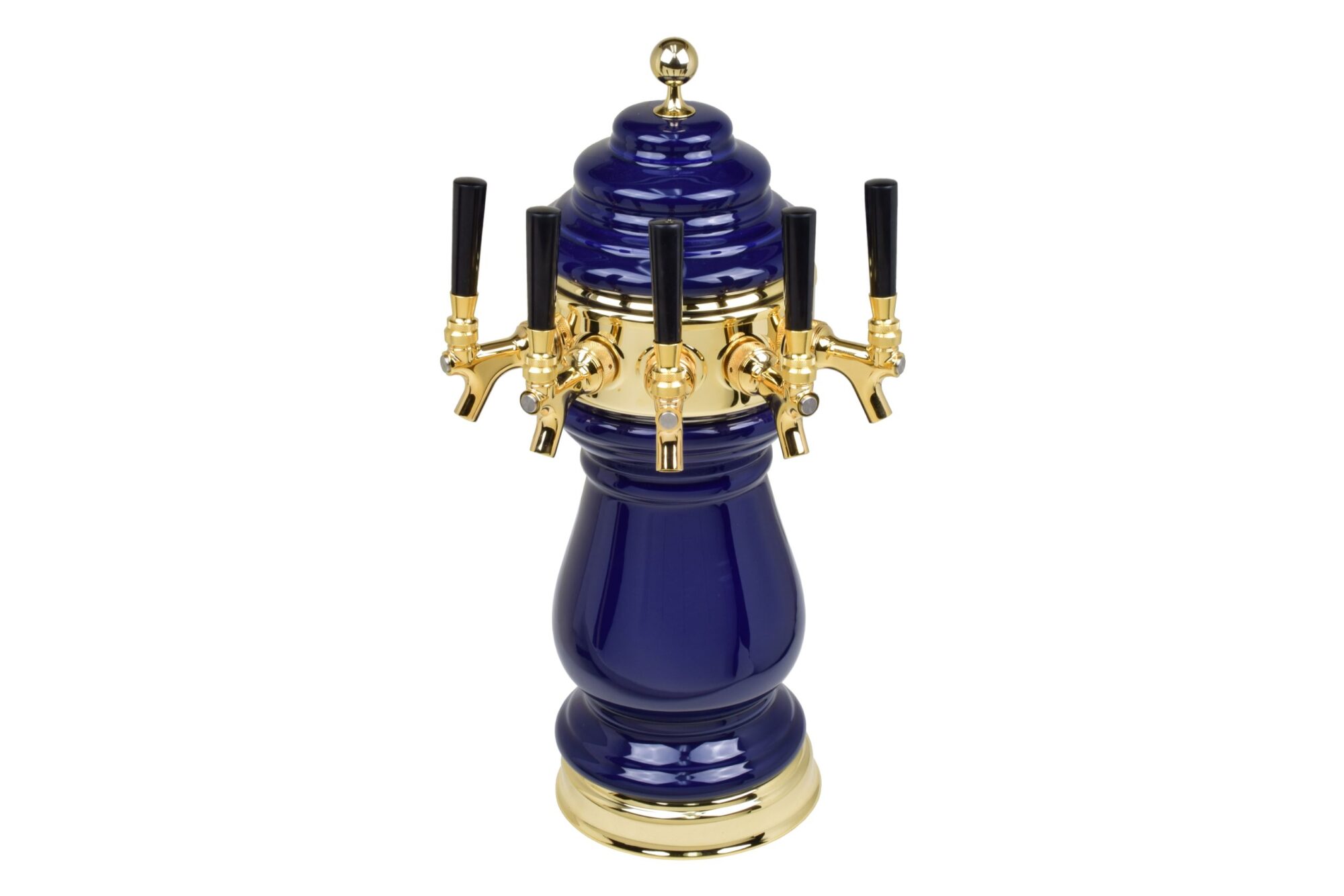882B-5BL Five Faucet Ceramic Tower with PVD Brass Hardware - Available in 5 Colors - Shown in Cobalt Blue
