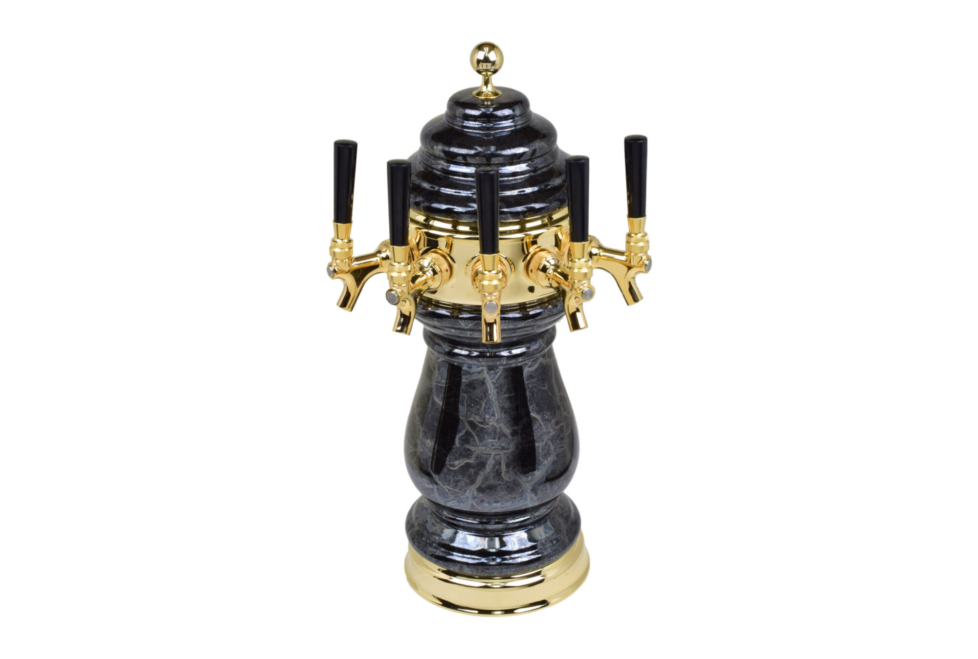 882B-5BM -- Five Faucet Ceramic Tower with PVD Brass Hardware - Available in 5 Colors - Shown in Black Marble
