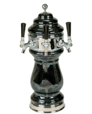 882C-3 -- Three Faucet Ceramic Tower with Chrome Hardware - Available in 5 Colors - Shown in Black Marble