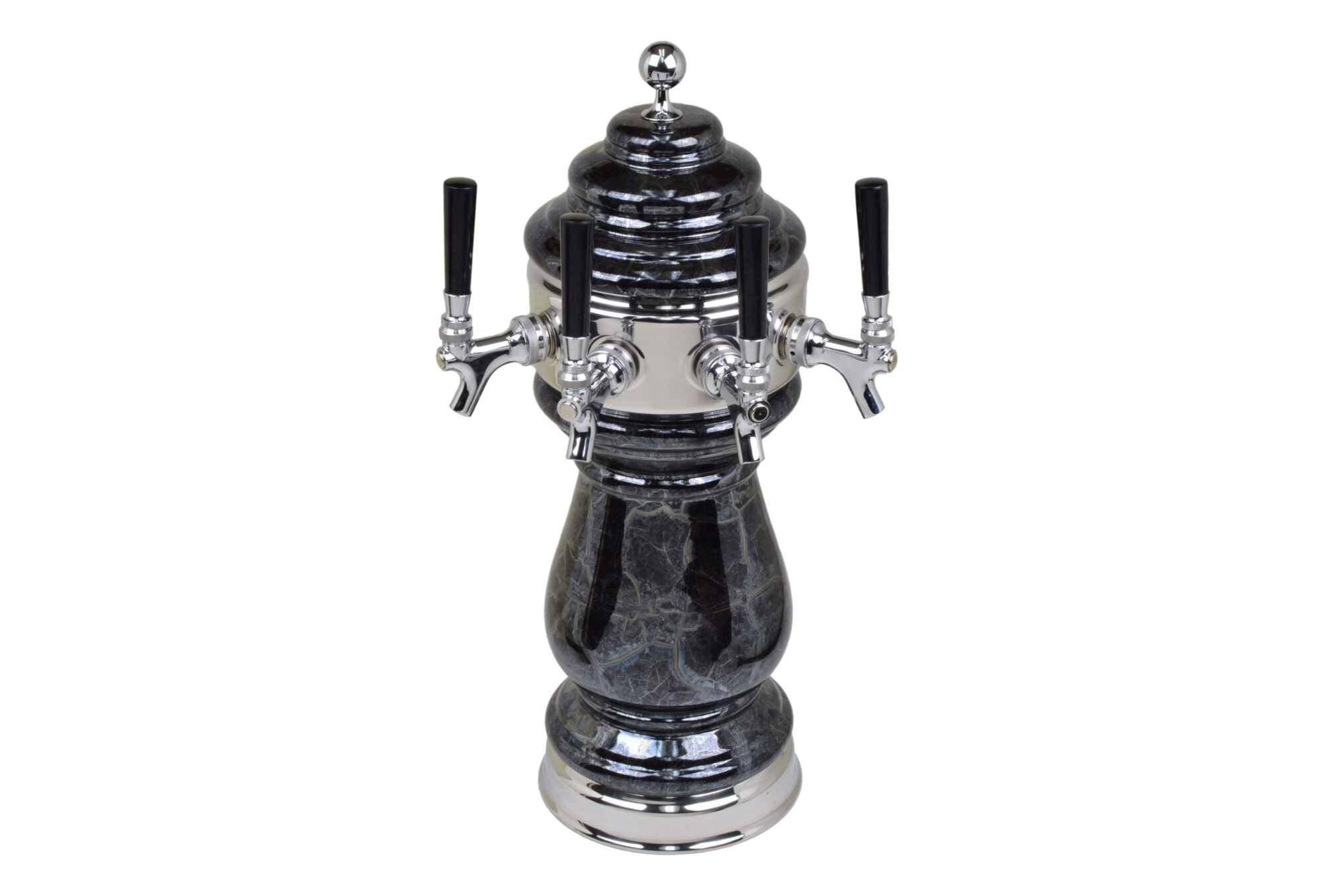 882C-4 -- Four Faucet Ceramic Tower with Chrome Plated Hardware - Available in 5 Colors - Shown in Black Marble