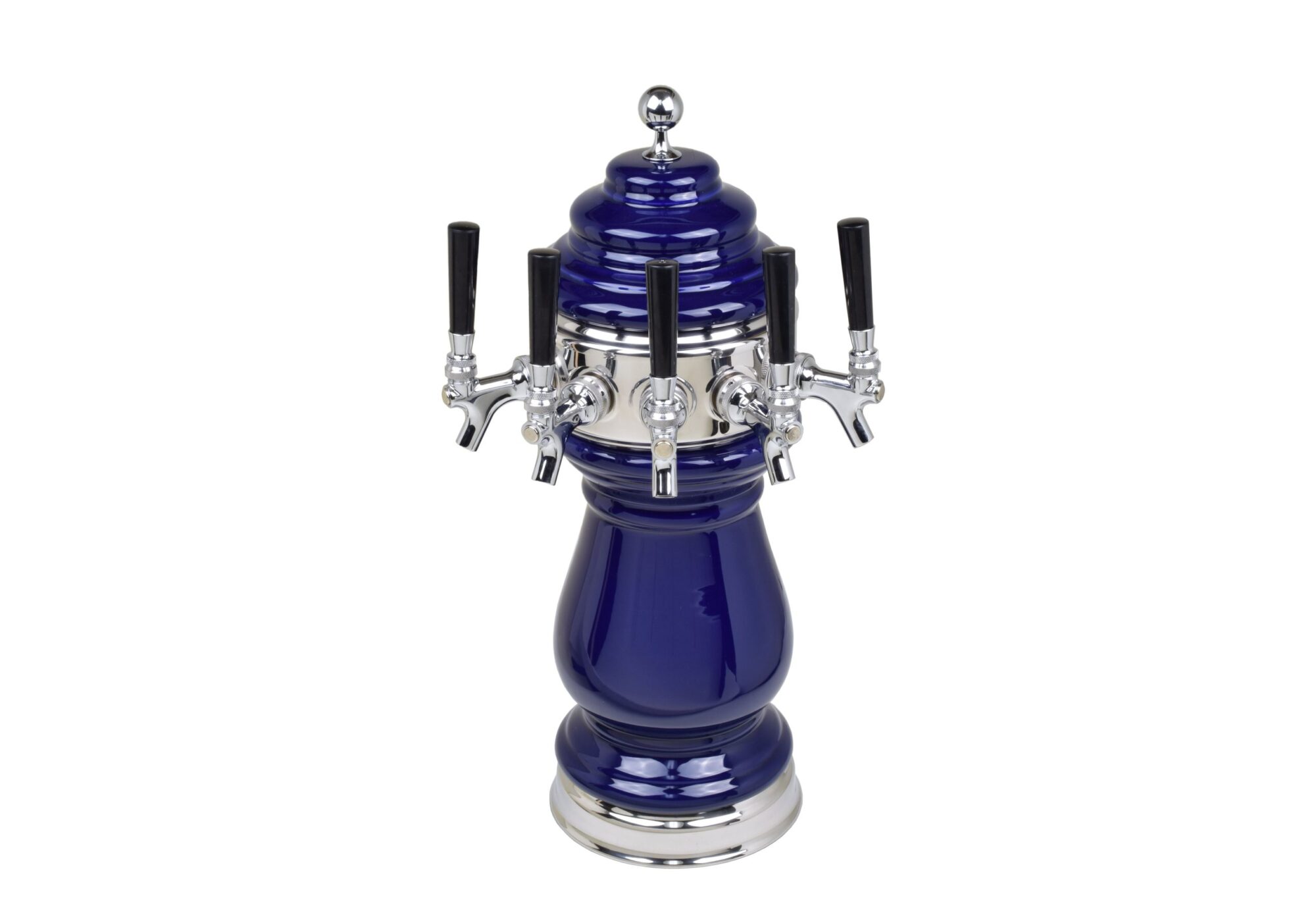 882C-5BL Five Faucet Ceramic Tower with Chrome Plated Hardware - Available in 5 Colors - Shown in Cobalt Blue