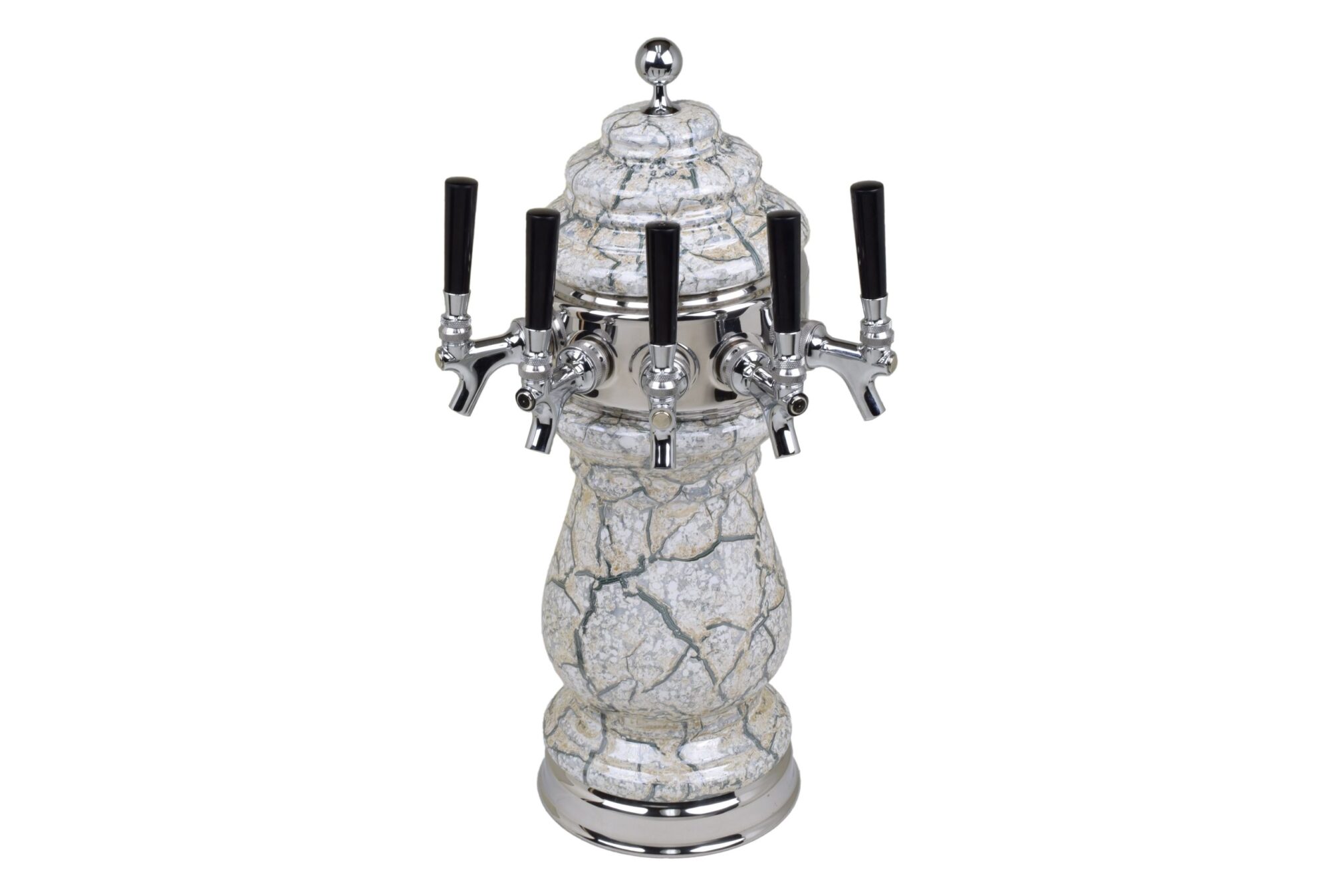 882C-5BeigeMarble Five Faucet Ceramic Tower with Chrome Plated Hardware - Available in 5 Colors - Shown in Beige Marble