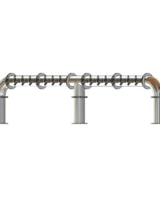 955G-16U Sixteen Faucet Stainless Steel Tower with Glycol Loop - Made with SS Screw in Shanks