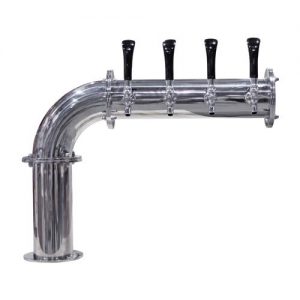 955G-4L Four Faucet Stainless Steel Tower with Glycol Loop - Made with SS Screw in Shanks