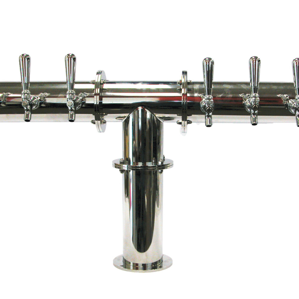 955G-6T Six Faucet Stainless Steel Tower with Glycol Loop - Made with SS Screw in Shanks