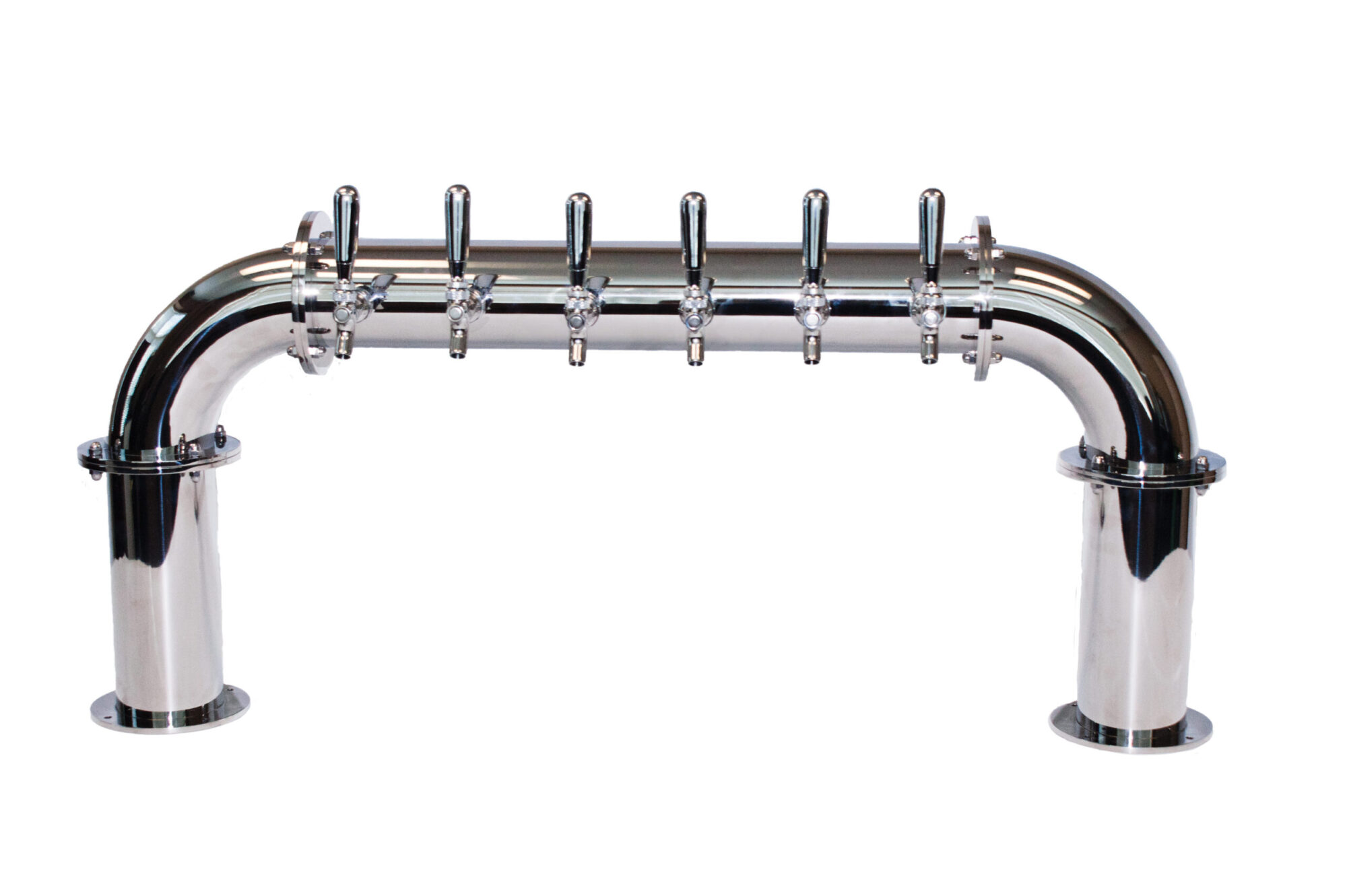 955G-6U Six Faucet Stainless Steel Tower with Glycol Loop - Made with SS Screw in Shanks