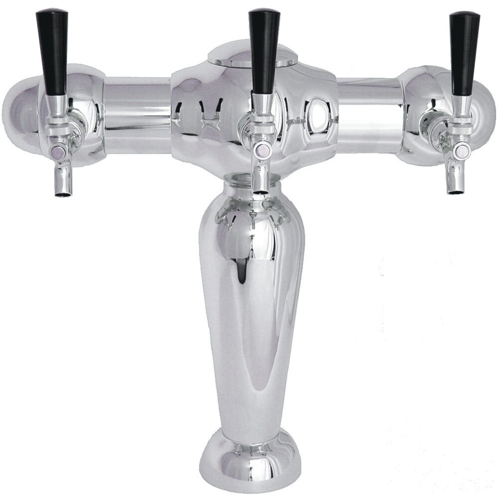 956G-3C Three Faucet Chrome Tower with Glycol Loop