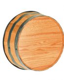 996 Solid Oak Barrel Head Stained - Not Drilled - 18" Diameter and 7" Deep