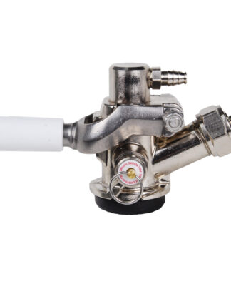 55LBH Plated Body with Plated Swivel Probe, 3/16 Barbed Nipple and White Lever Handle - Side Dispensing "D" System