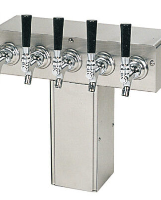 635-SS Five Faucet T Tower with Square Base - Stainless Steel Faucets and Shanks