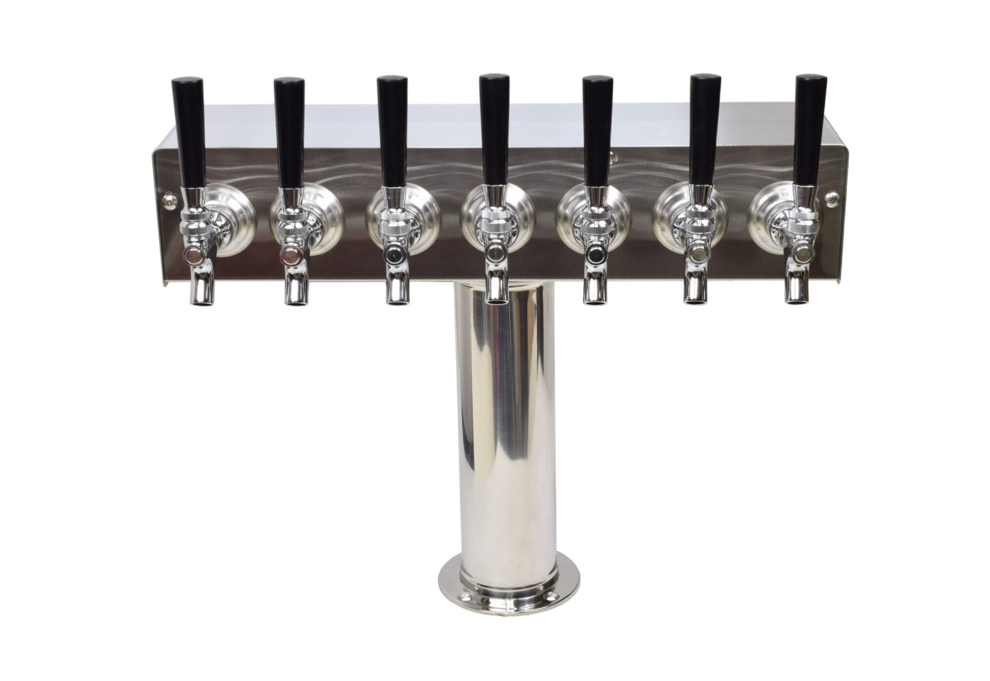 637R-SS Seven Faucet T Tower with 3" Round Base - Stainless Steel Faucets and Shanks
