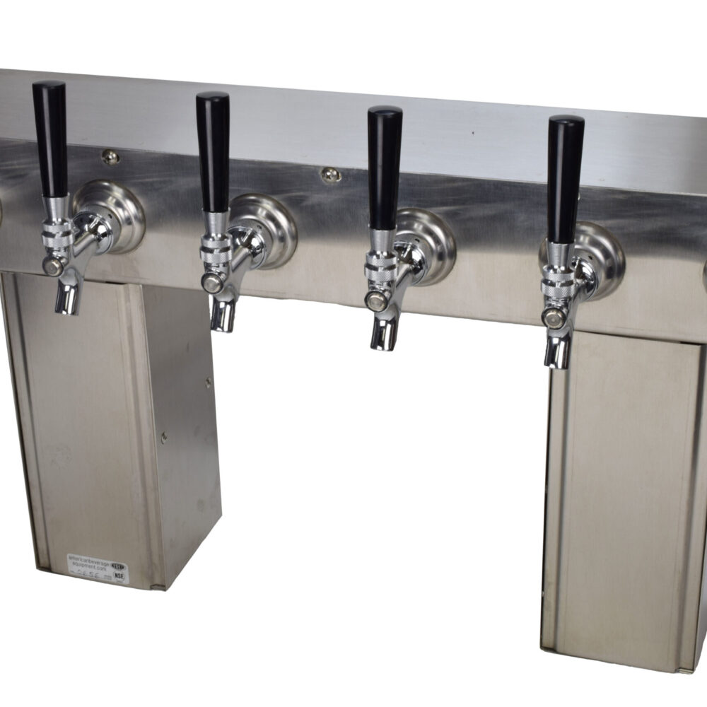 656-SS Six Faucet Pass Through Tower with Square Bases - Stainless Steel Faucets and Shanks