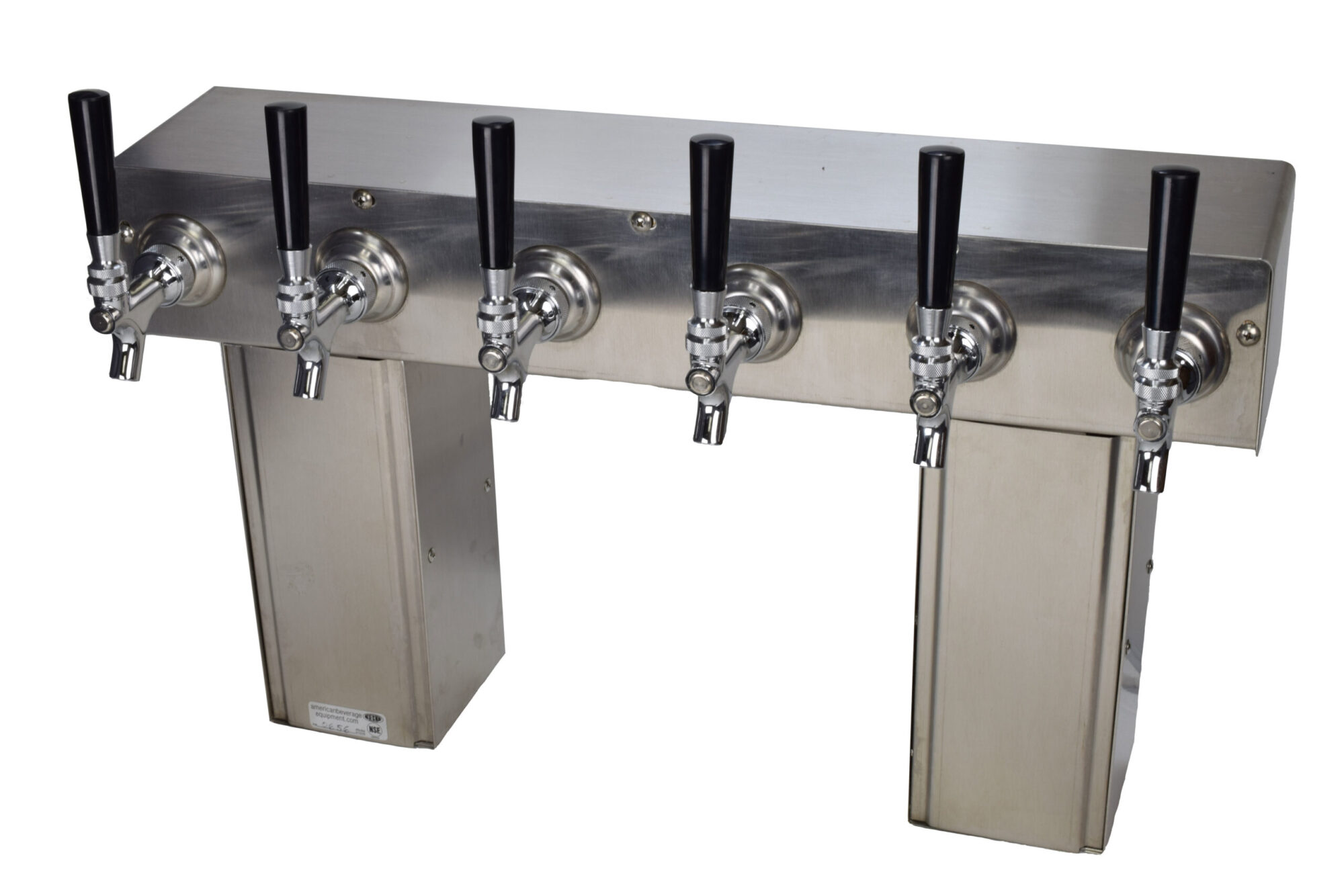 656-SS Six Faucet Pass Through Tower with Square Bases - Stainless Steel Faucets and Shanks