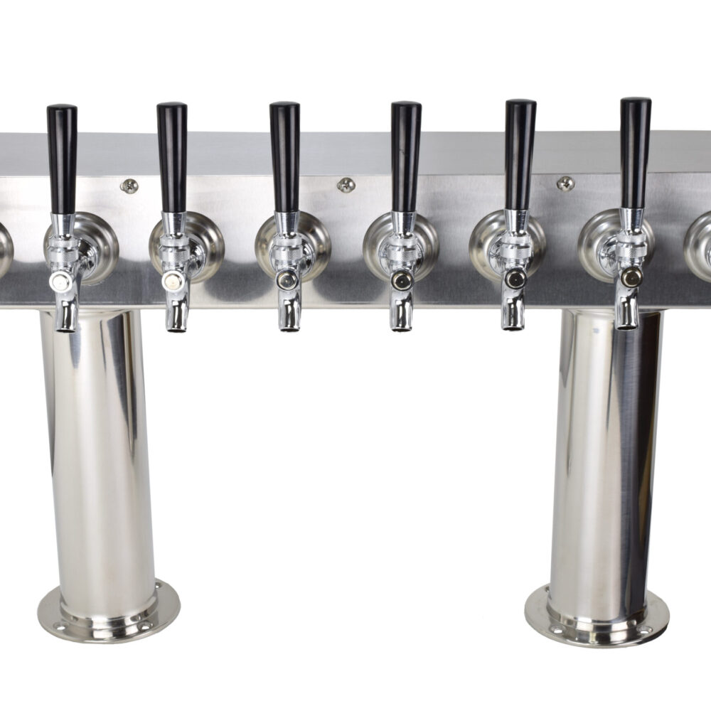658NRG Eight Faucet Pass Through Tower with 3" Round Bases - Non NSF and Glycol Ready