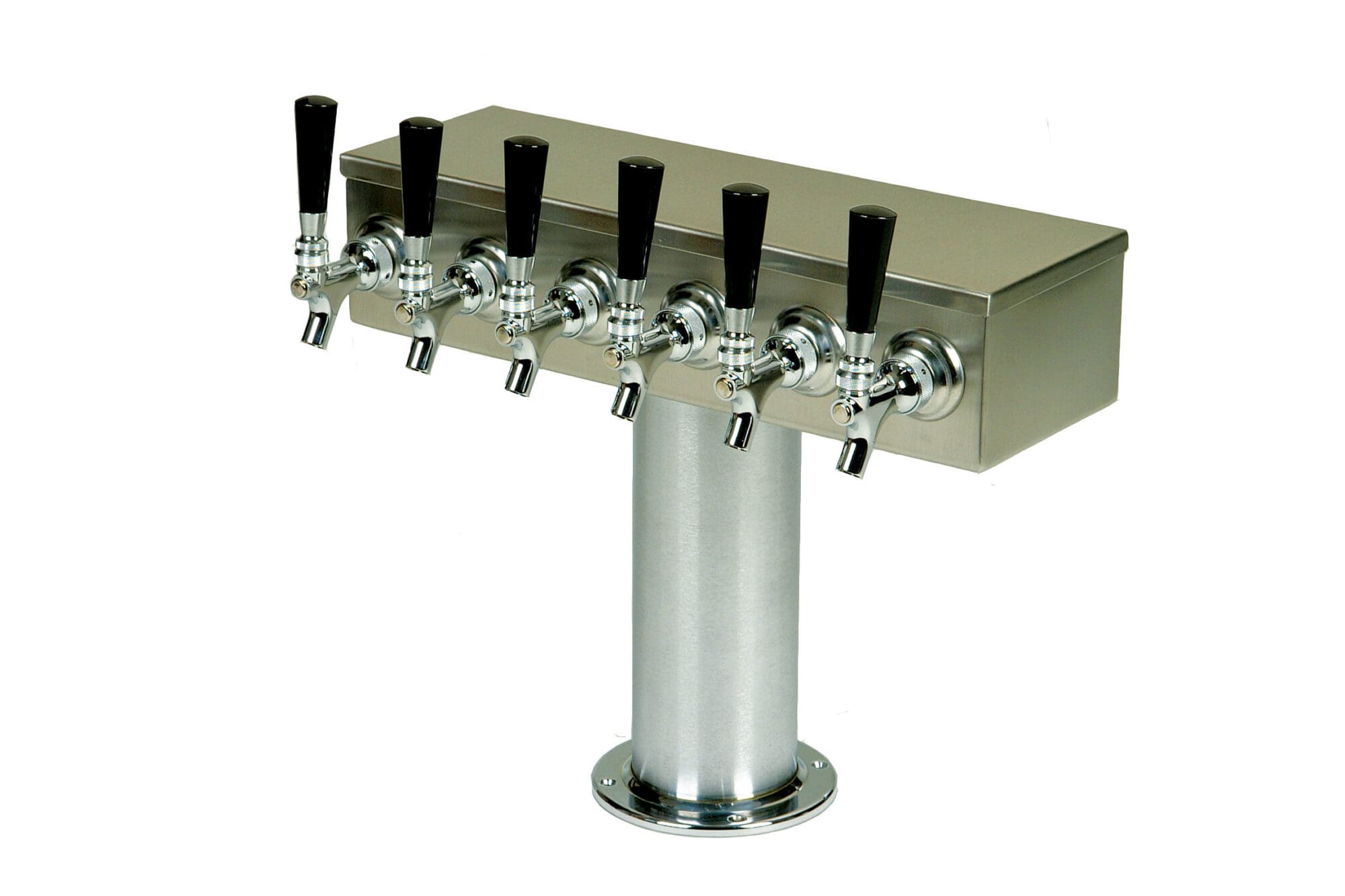 736NR-4 Six Faucet T Tower with 4" Round Base - Non NSF