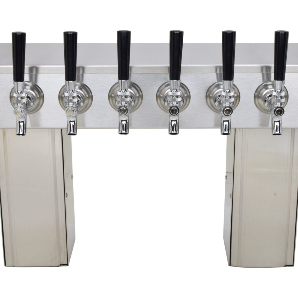 759-8SS Eight Faucet Pass Through Tower with Square Bases - NSF with S/S Faucets and Shanks