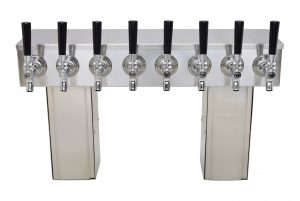759G-8SS Eight Faucet Pass Through Tower with Square Bases - Glycol Ready - NSF with S/S Faucets and Shanks 