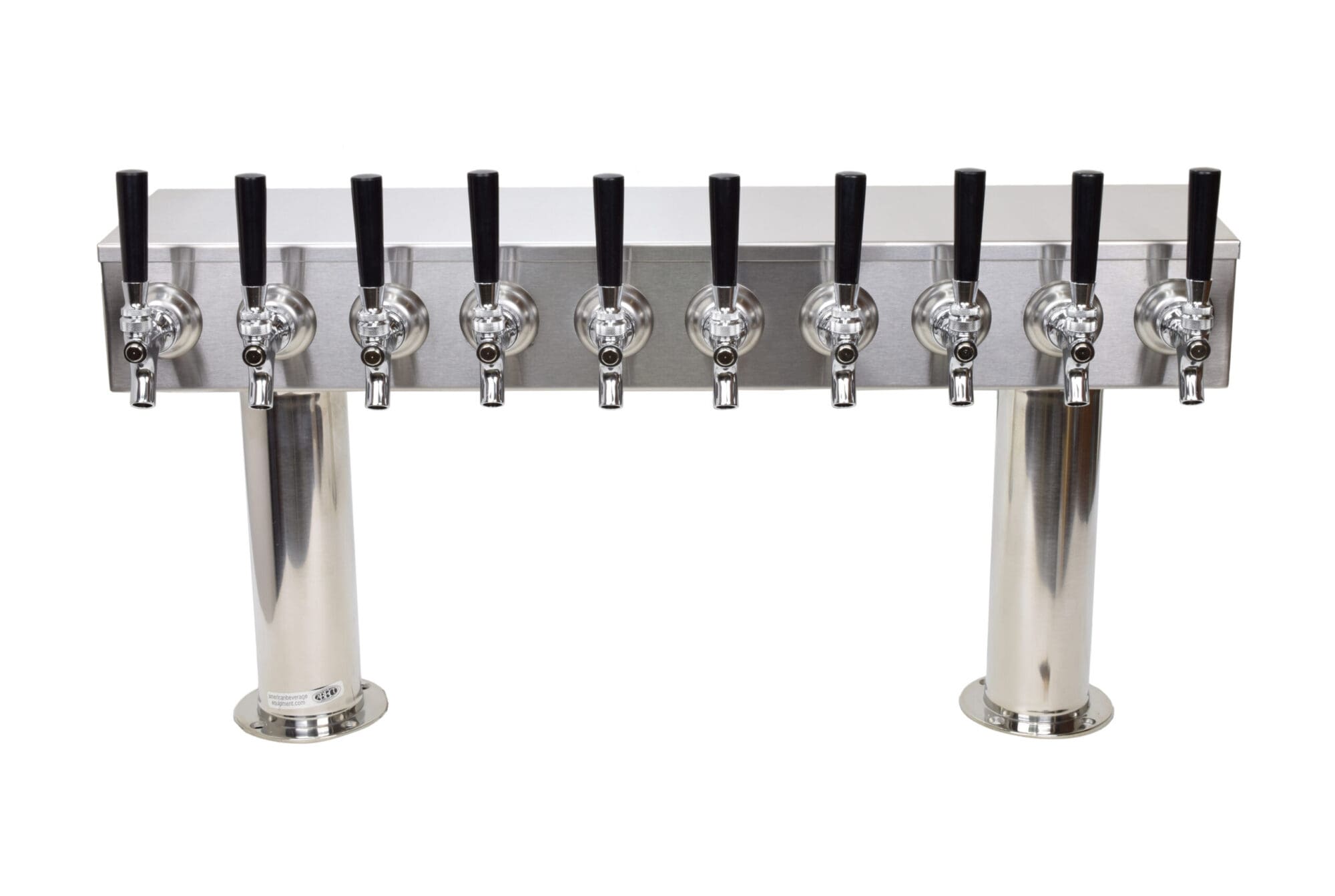 759NRG-10SS Ten Faucet Pass Through Tower with 3" Round Bases - Glycol Ready - NON NSF with S/S Faucets and Shanks