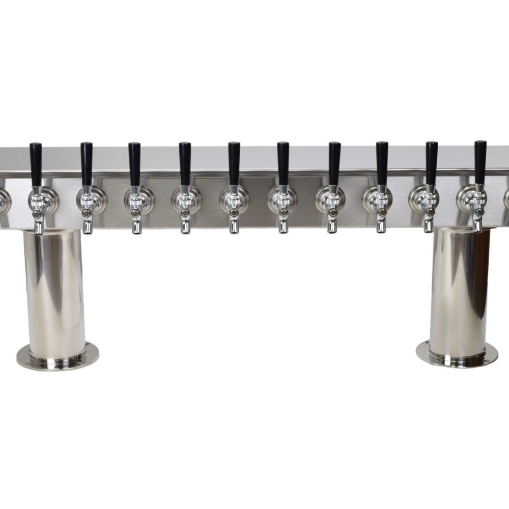 759NRG-14-4SS Fourteen Faucet Pass Through Tower with 4" Bases - Glycol Ready - NON NSF with S/S Faucets and Shanks