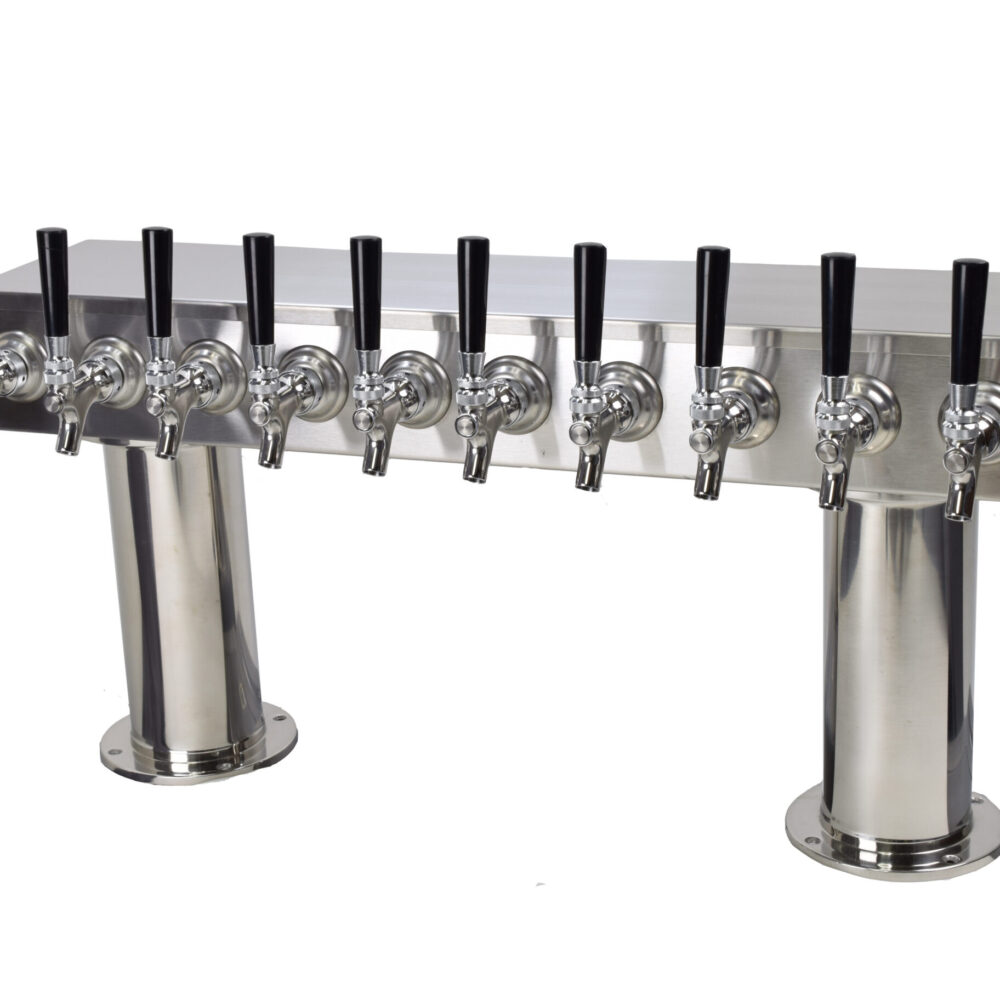 759RG-10-4SS Ten Faucet Pass Through Tower with 4" Bases - All S/S Faucets and Shanks - Glycol Ready