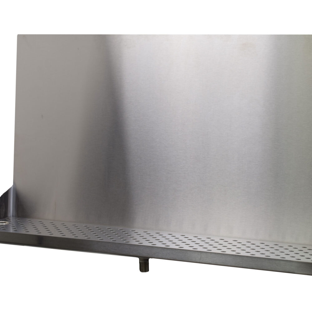 508-360 Stainless Steel Wall Mount Tray with 1/2″ NPT Welded Drain – 36″L x 6″W x 14″H – No Holes
