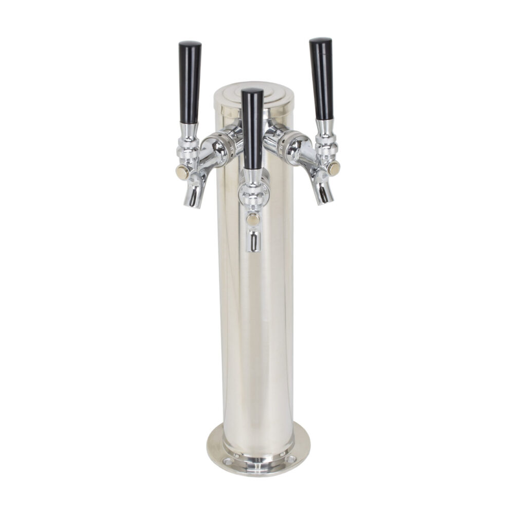 619X-3-16SS Three Product Single Column Tower - Height 16" - S/S Faucets, Shanks and Tailpieces