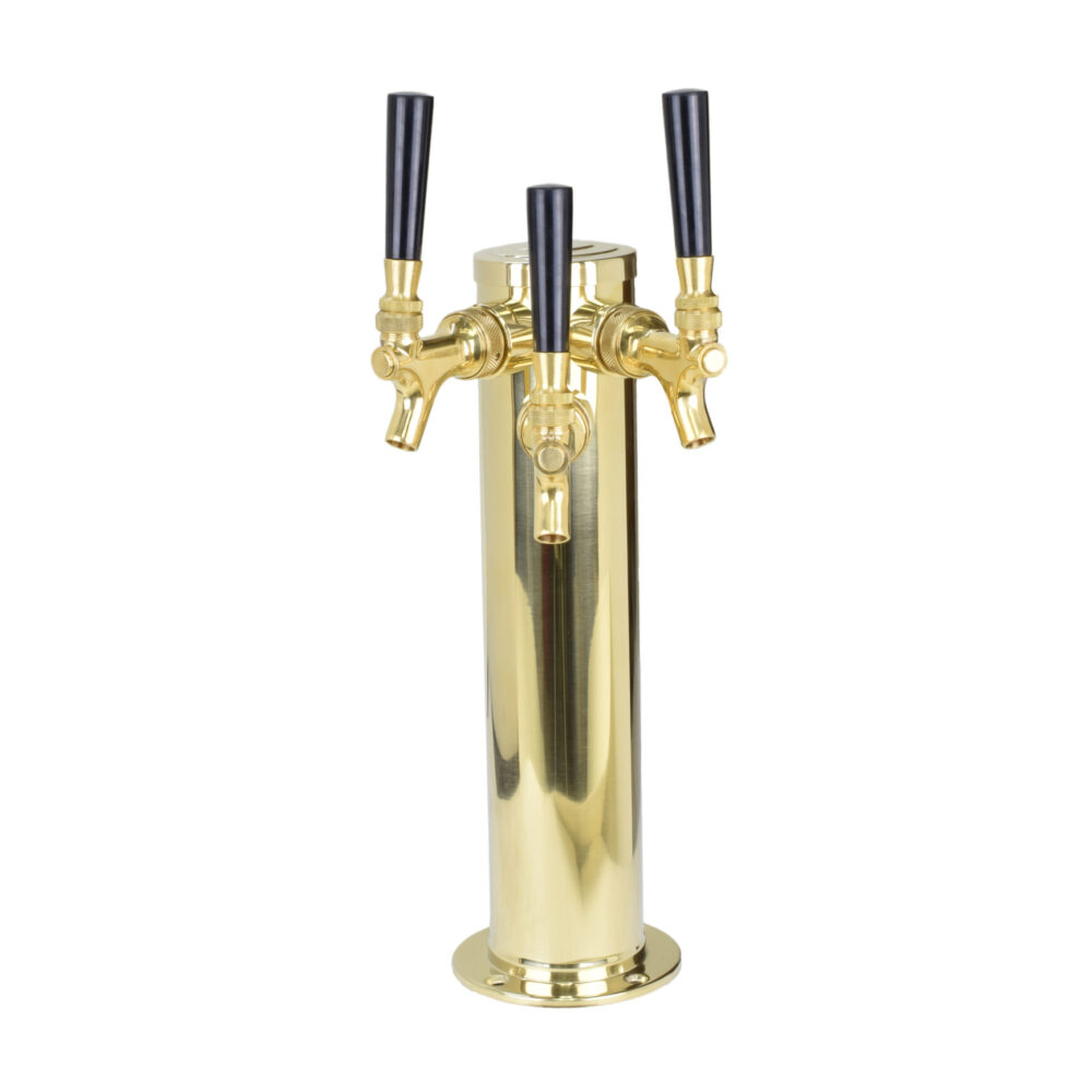 619PVD-3SS Three Faucet PVD Column With PVD Coated SS Faucets and SS Shanks