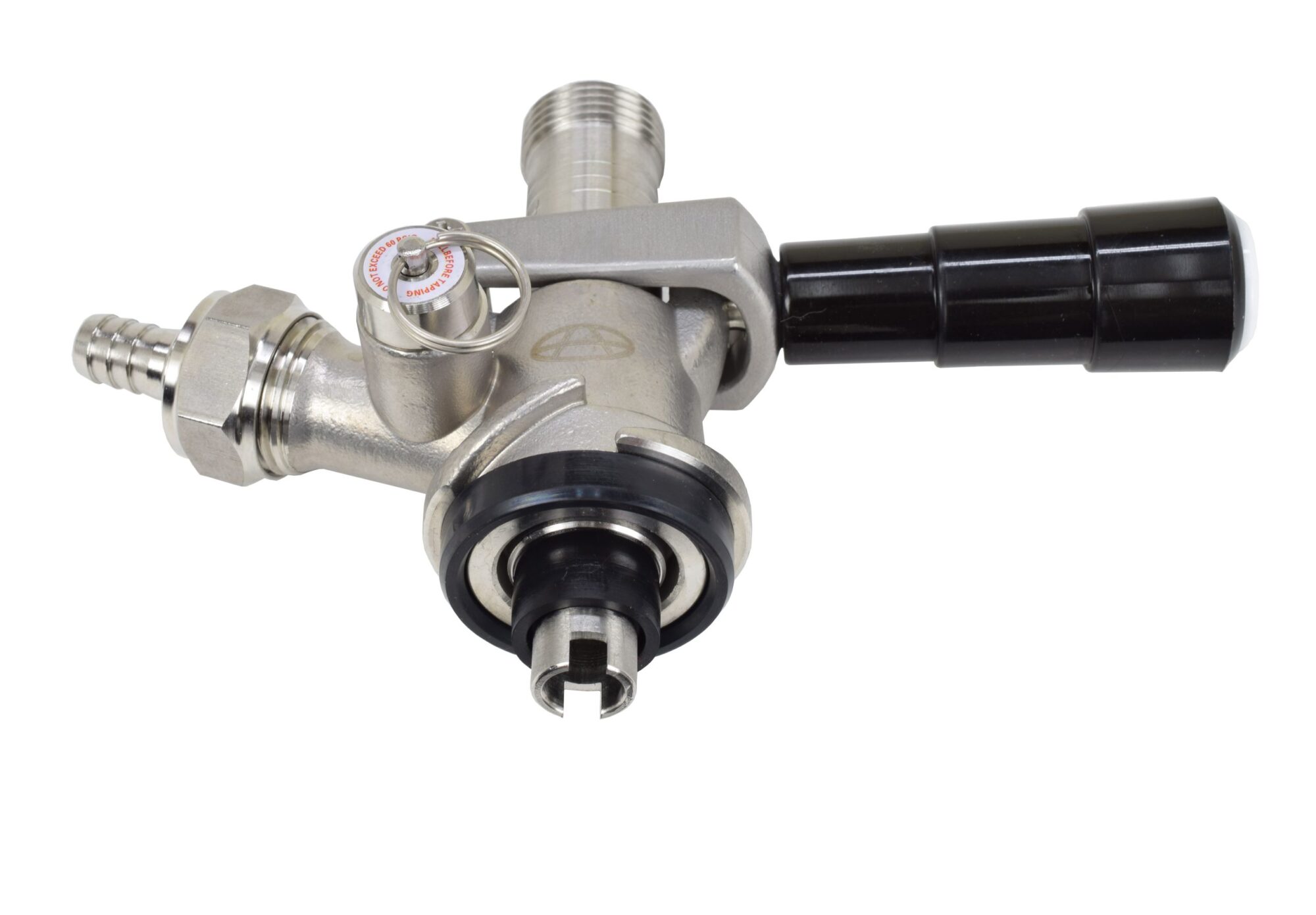 55ESS-X-Bottom "S" Style Keg Coupler with a 304 Stainless Steel Body and Probe