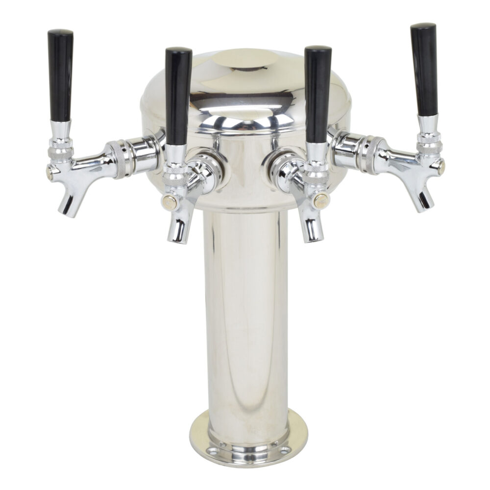 626C-4 Four Faucet Mini Mushroom Tower with Chrome Plated Faucets and Shanks