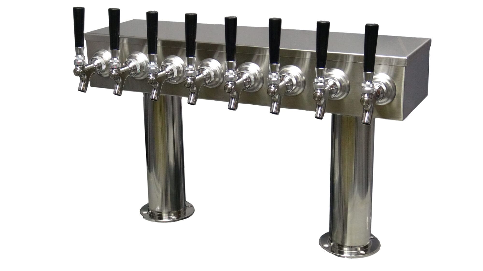 759R-8CSS Eight Faucet Pass Through Tower with 3" Round Bases - NSF with S/S Faucets and Shanks - Specify On Center Spacing