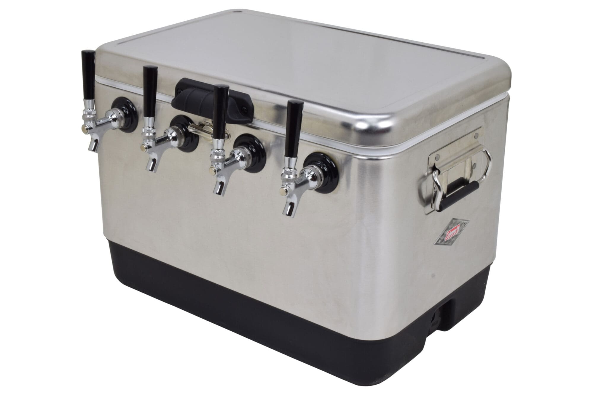 54qt Stainless Steel Cooler with 4 faucets - side