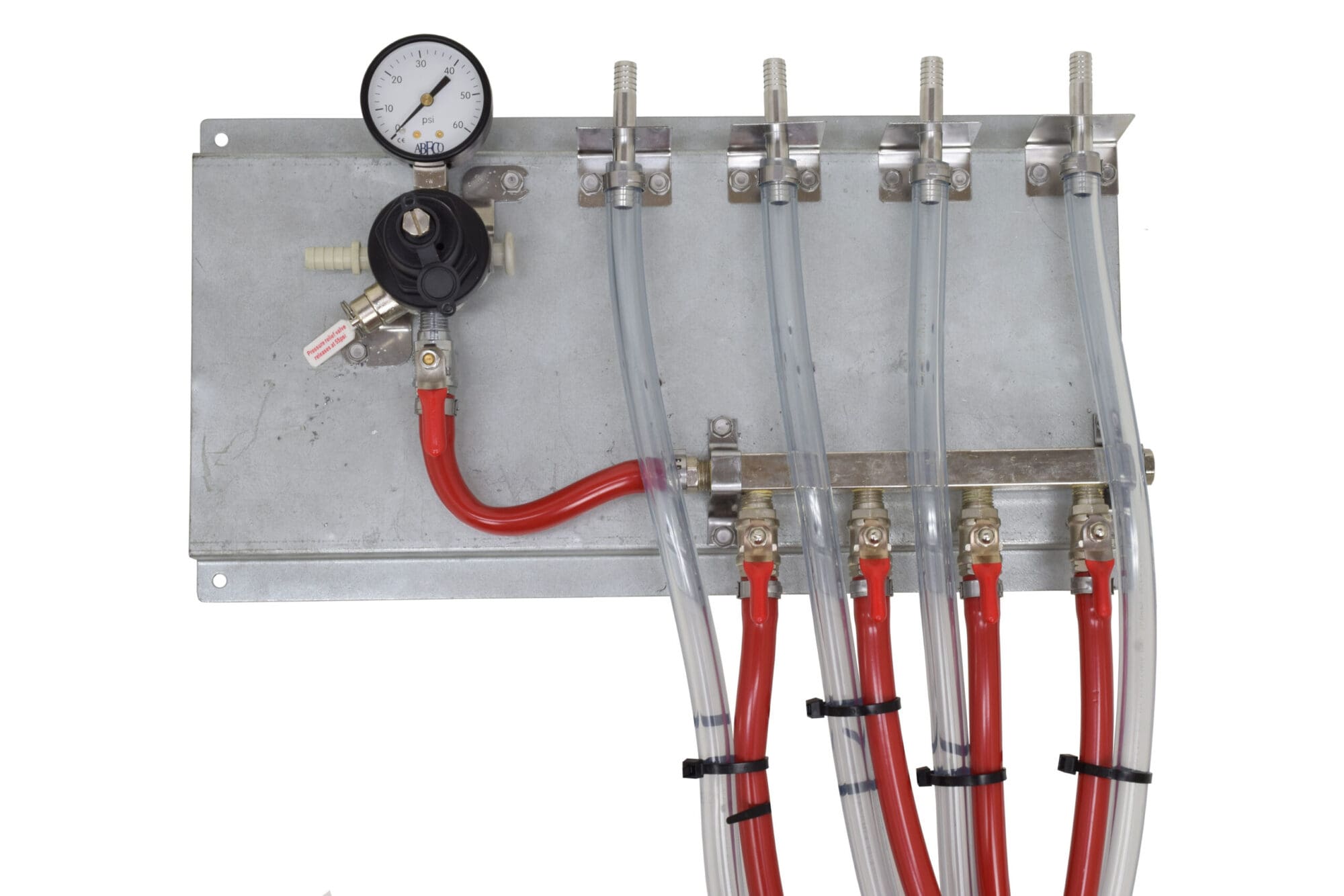 2701-4D TecFlo Secondary Regulator Feeding a Four Way Distributor - With 8' Hoses