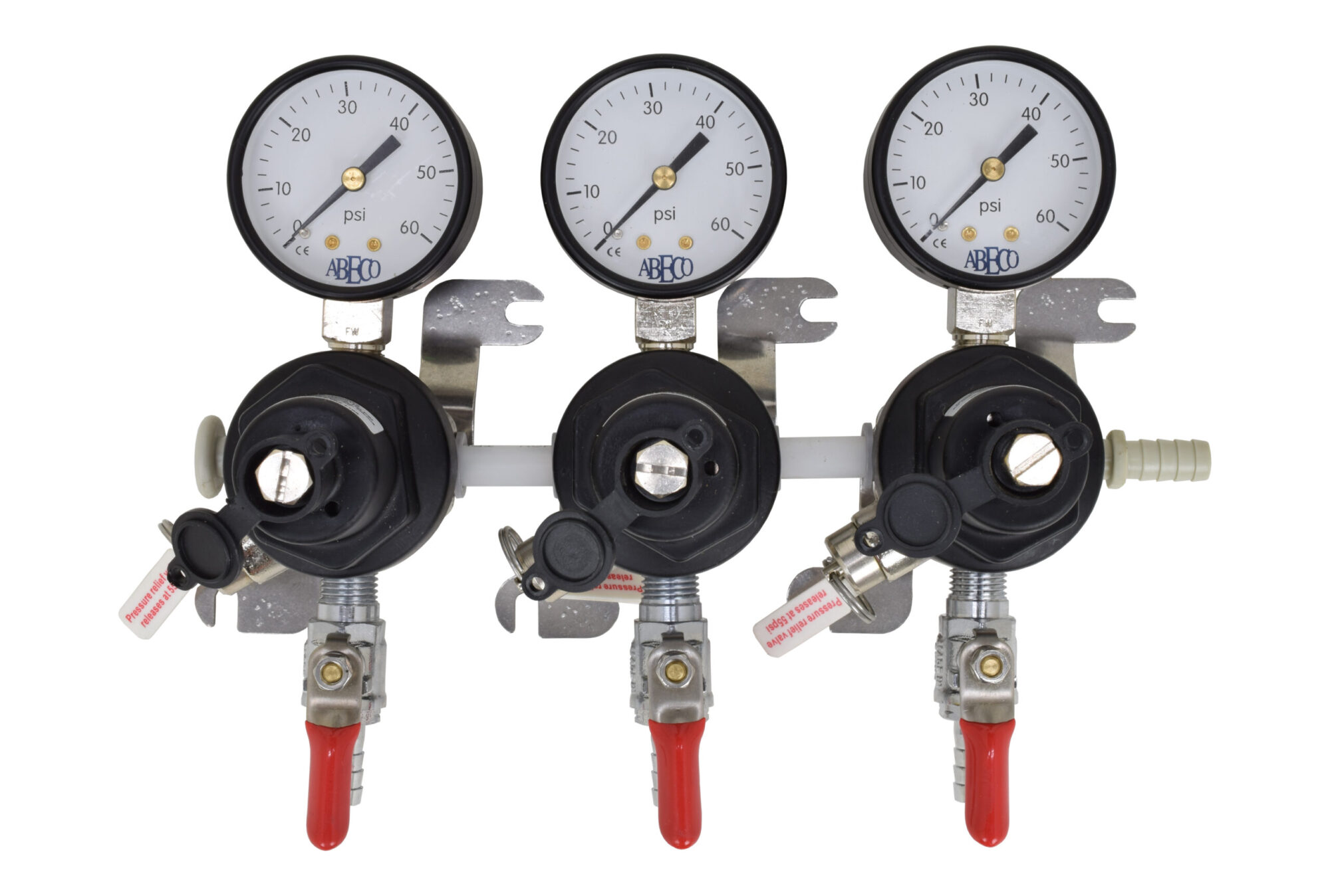 2703 Three TecFlo Secondary Regulator With Your Choice of Push In Fittings and 3/8" OD Poly Unions