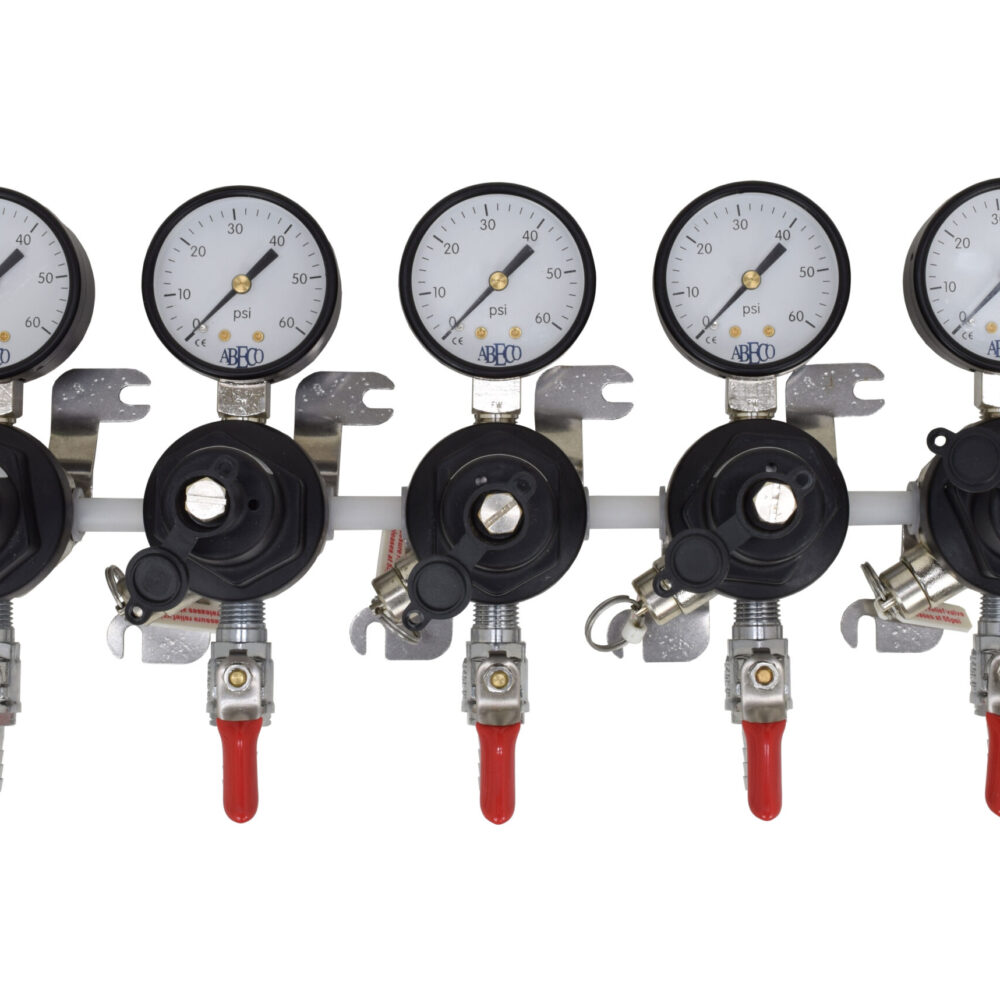2705 Five TecFlo Secondary Regulator With Your Choice of Push In Fittings and 3/8" OD Poly Unions