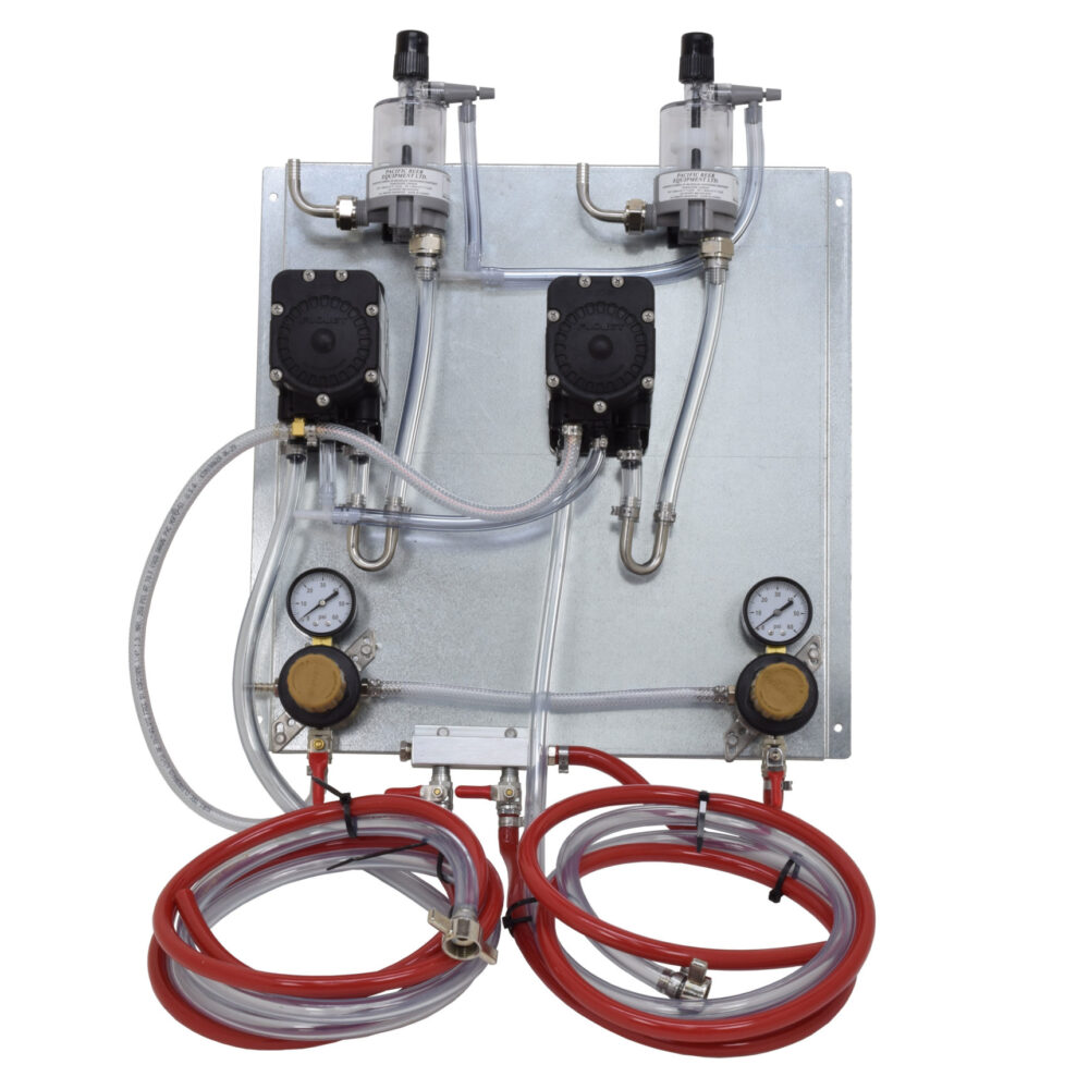 700-2PTR Two Product Panel Kit with FloJet Beer Pumps, Paacific FOBS and Tap Rite Regulators - with Hose Kits