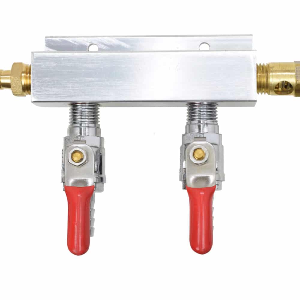 122CBS - Two Product Aluminum Manifold with a Safety Relief Valve