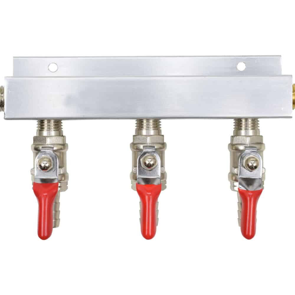 123CBS - Three Product Aluminum Manifold with a Safety Relief Valve