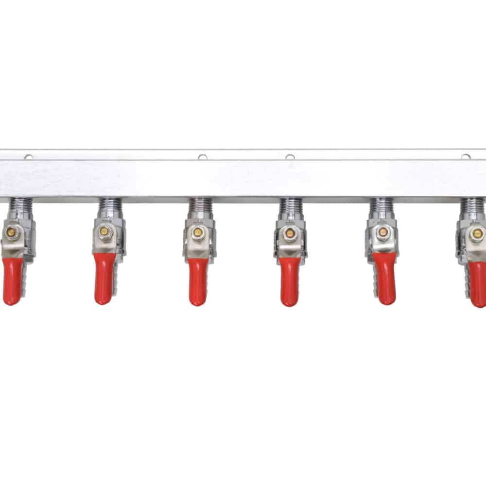 126CBS - Six Product Aluminum Manifold with a Safety Relief Valve
